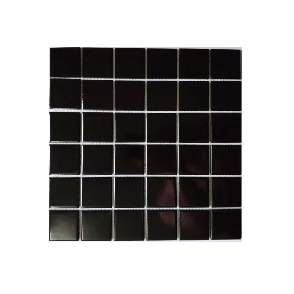 โมเสค TIMELESS TILES รุ่น CLASSIC SQUARE 48 ขนาด 30X30 ซม. สีดำ ผิวเงา GLOSS BLACK โมเสคเซรามิกทรงสี่เหลี่ยมจัตุรัส